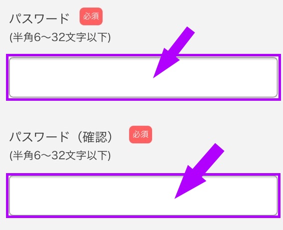 パスワードを2回記入