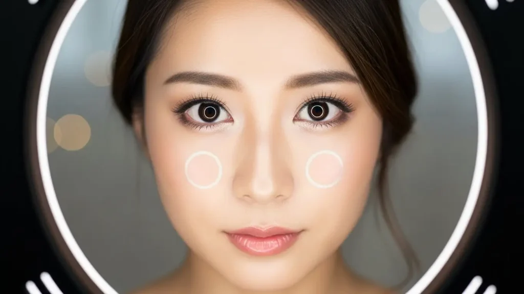 リングライトを使用して顔色が明るく美しく映っているチャットレディ