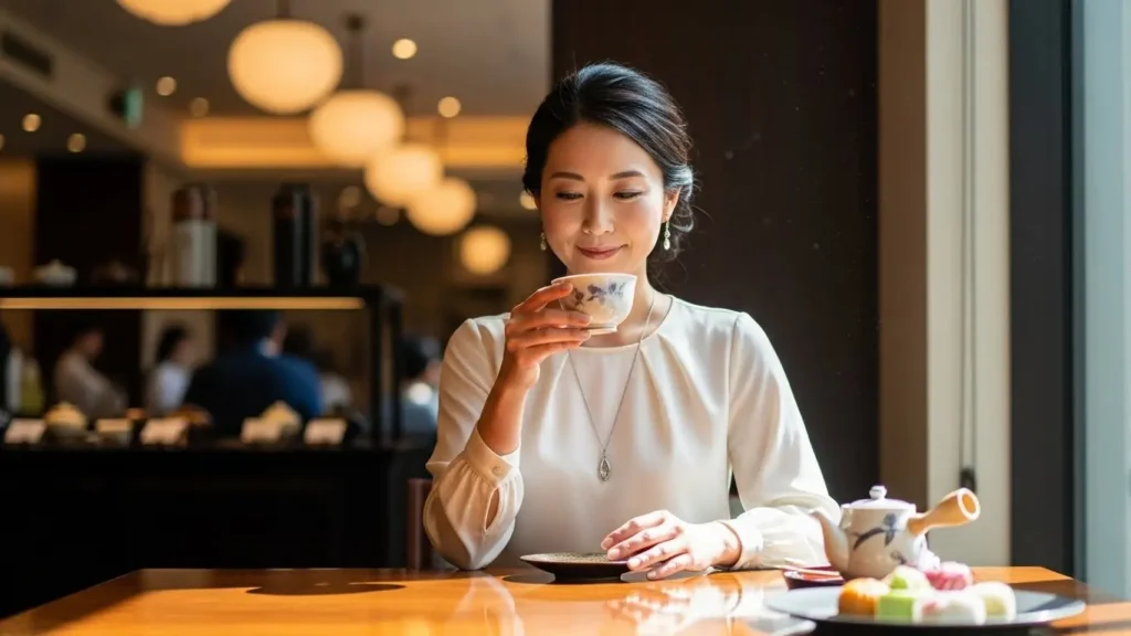 落ち着いた雰囲気でマナーの良さと知性を感じさせる上品な日本人女性