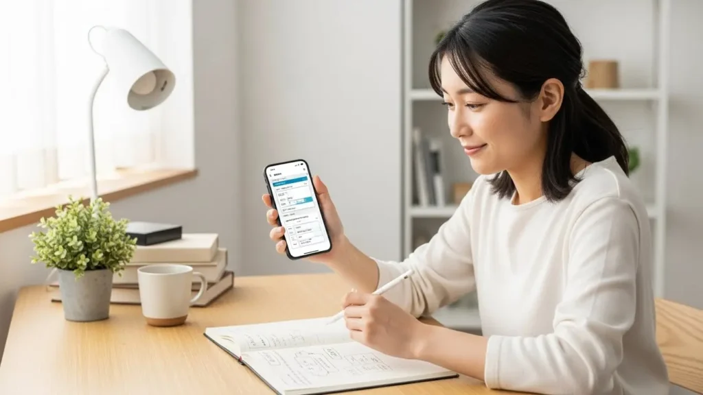 いざという時に使えるパパ活の断り方例文をスマホにメモし、対策を講じる女性