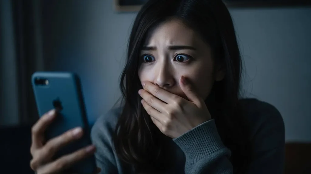 親や会社にパパ活がバレそうだと嘘をつき、相手にリスクを感じさせて関係を断とうとする緊迫した様子